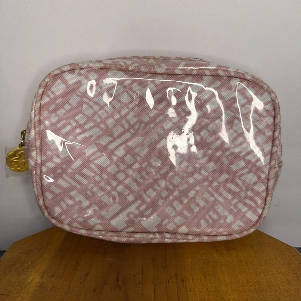 Estee Lauder Pink Cosmetic Travel Bag with Gold‎ Logo Charm